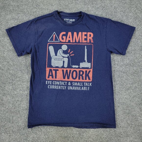 Fifth Sun Other - Fifth Sun Shirt Men's Medium Blue Gamer At Work Graphic Tee Short Sleeve Adult